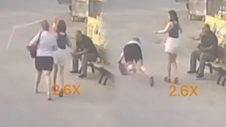Adana'da yolda yürüyen kadının başına sineklik düştü.