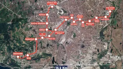 Adapazarı-Serdivan Tramvay Hattı inşaat alanı