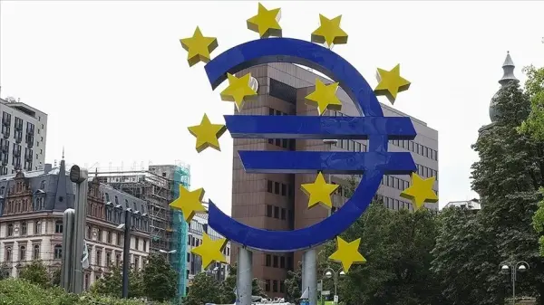 Avro Bölgesi haritası üzerinde yükselen enflasyon grafiği