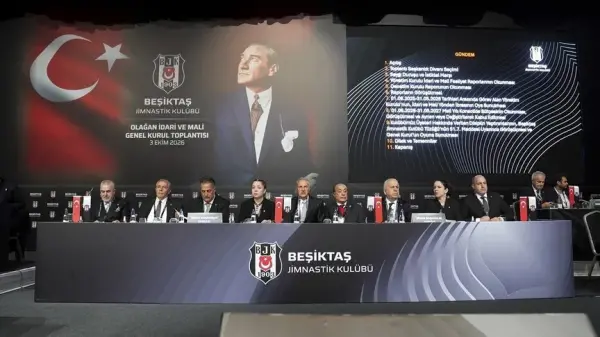Beşiktaş Kulübü olağan genel kurul toplantısından bir görünüm
