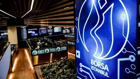 Borsa İstanbul binası ve grafikler