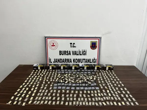 Bursa'da ele geçirilen kaçak tütün ve tütün mamulleri