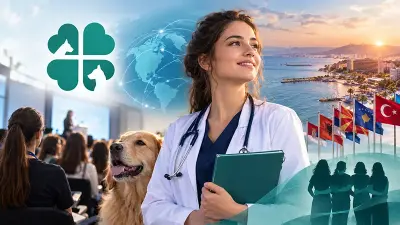Chosen Family Uluslararası Veteriner Hekimlik Kongresi için kongre desteği kazanan kadın veteriner fakültesi öğrencilerini ve mesleki eğitimi temsil eden görsel.
