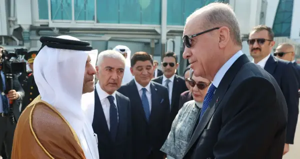Cumhurbaşkanı Erdoğan'ın Katar'da karşılanması