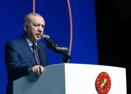 Cumhurbaşkanı Erdoğan, Şehit Yakınları ve Gazi Töreni'nde konuşma yaparken.