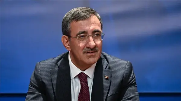 Cumhurbaşkanı Yardımcısı Cevdet Yılmaz canlı yayında konuşurken