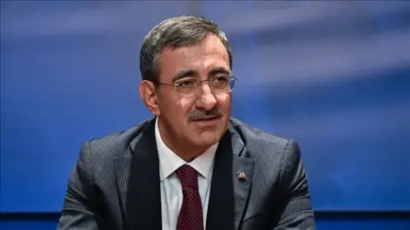 Cumhurbaşkanı Yardımcısı Cevdet Yılmaz canlı yayında konuşurken
