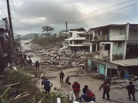 Filipinler Mindanao depremi sonrası hasarlı binalar