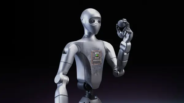 Geleceğin insansı robotu, Çin tasarımı gövde ve Amerikan işlemci ile tasvir edilmiştir.