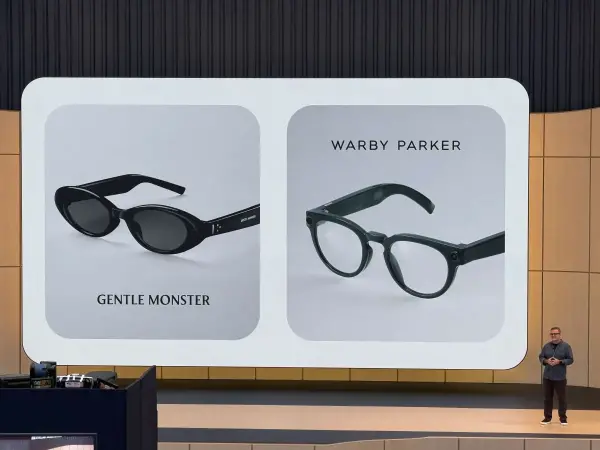 Google I/O etkinliğinde tanıtılan yeni yapay zeka destekli akıllı gözlük tasarımı