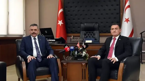 İçişleri Bakanı Ali Yerlikaya, KKTC'deki temasları sırasında açıklama yaparken