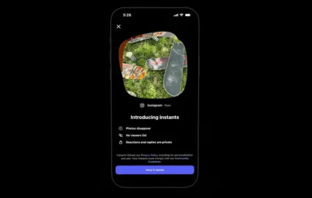 Instagram Instants arayüzü ve kamera kullanımı