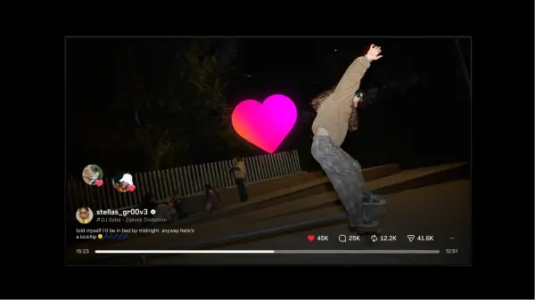 Samsung Smart TV'de Instagram TV uygulaması arayüzü