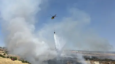 Karabük'te Anız Yangınına Havadan ve Karadan Müdahale: Ekiplerin Zorlu Mesaisi Sürüyor