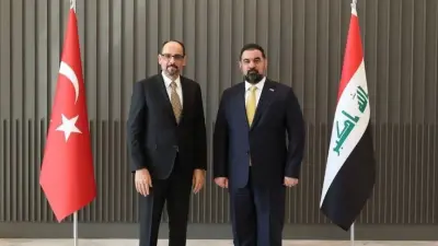 MİT Başkanı İbrahim Kalın ve Irak Temsilciler Meclisi Başkanı Muhammed el-Halbusi'nin Ankara'daki görüşmesinden bir kare.