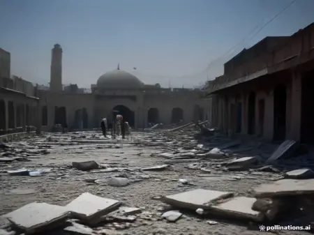 Kohat'taki bombalı saldırı sonrası hasar gören cami ve güvenlik güçleri