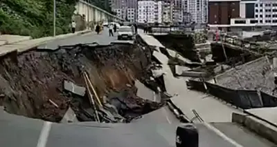 Rize'de Yol Çökmesi: 2 Bina Tedbir Amaçlı Tahliye Edildi