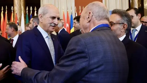 TBMM Başkanı Numan Kurtulmuş ve Ürdün Senatosu Başkanı Faisal Al Fayez'in Roma'da gerçekleştirdiği görüşme.