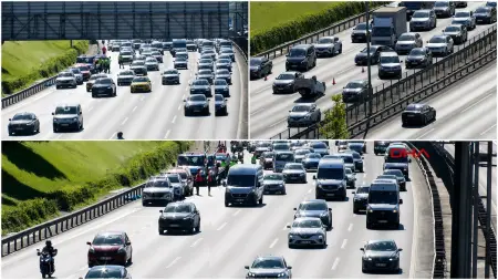TEM Otoyolu FSM Köprüsü çıkışında meydana gelen zincirleme trafik kazası sonrası görüntüler.