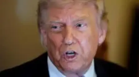 ABD Başkanı Donald Trump'ın konuşma yaparken çekilmiş fotoğrafı
