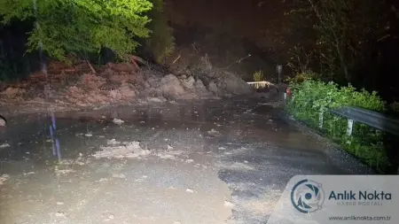 Uşak'taki zincirleme trafik kazası sonrası olay yeri ve Ordu'daki heyelan nedeniyle kapanan yol.