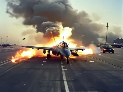 Yunanistan'da F-16 Savaş Uçağı Acil İnişte Alev Aldı: Pilot Sağ Kurtuldu