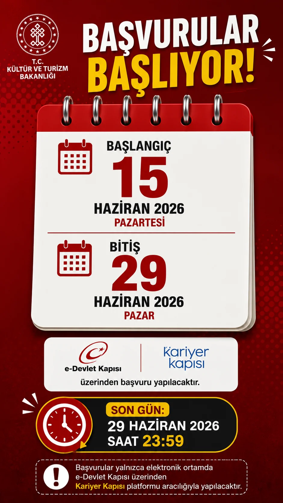 Kültür ve Turizm Bakanlığı'ndan 67 Sözleşmeli Personel Alımı Başlıyor